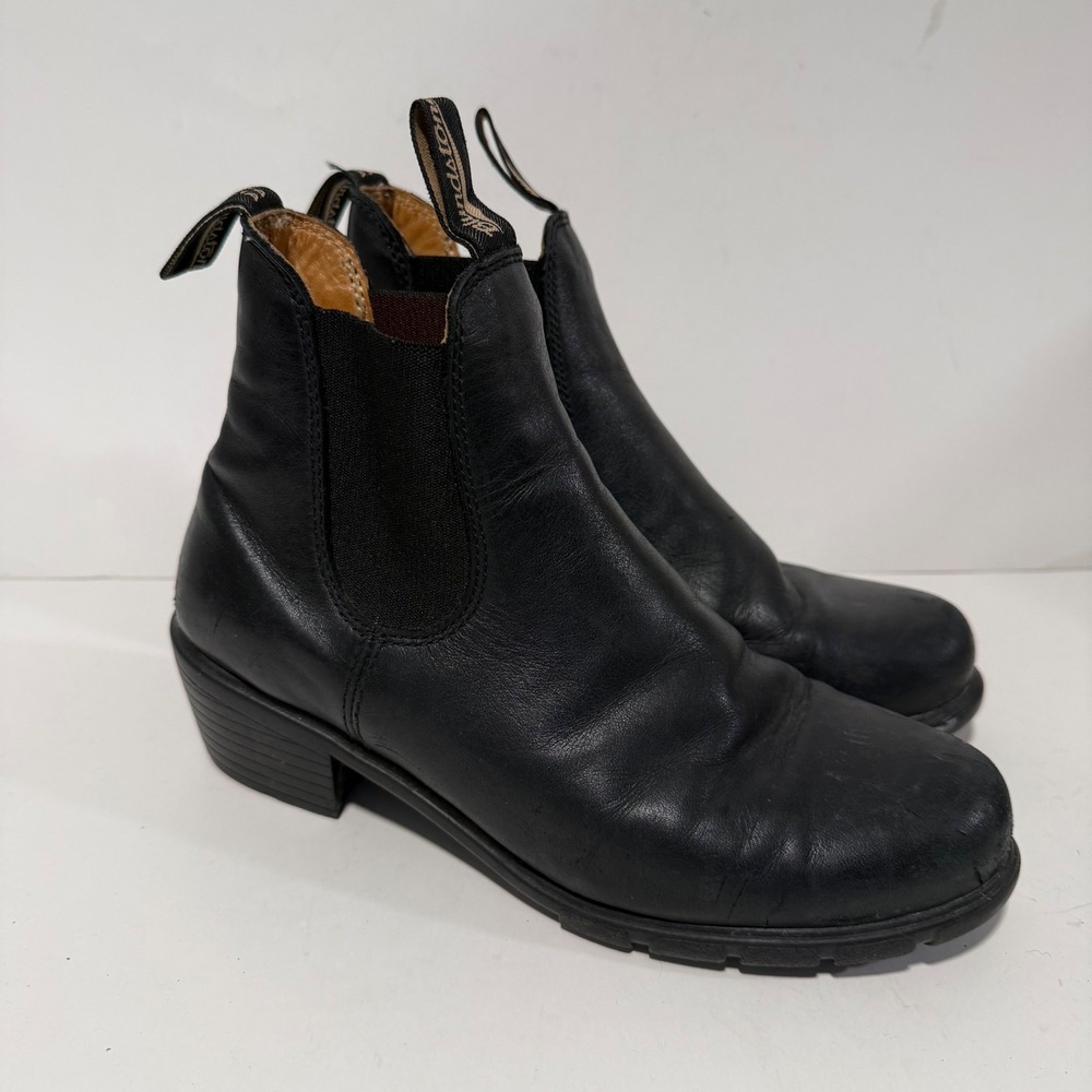 Blundstone Womens Heeled Chelsea Boots 8.5 Black Leather Series 1671
